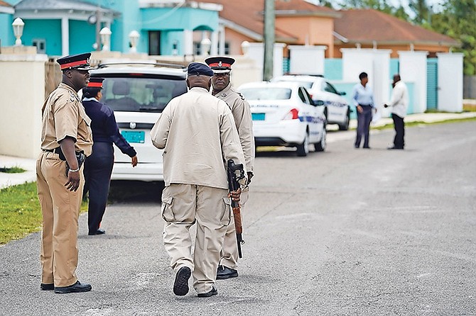 Police at the scene on Thursday.
Photo: Terrel W. Carey Sr/Tribune staff