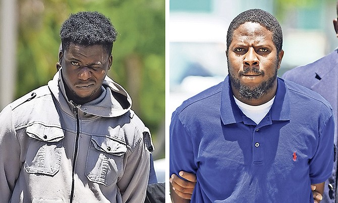 Deshawn Brooks and Ramon Young outside court. Photos: Shawn Hanna/Tribune staff