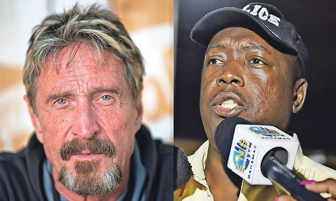 John McAfee, left, and Paul Rolle