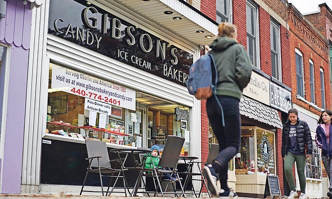 The storefront of Gibson’s Bakery in Oberlin, Ohio. A jury awarded the owners of the bakery $33m in punitive damages in its lawsuit against Oberlin College.