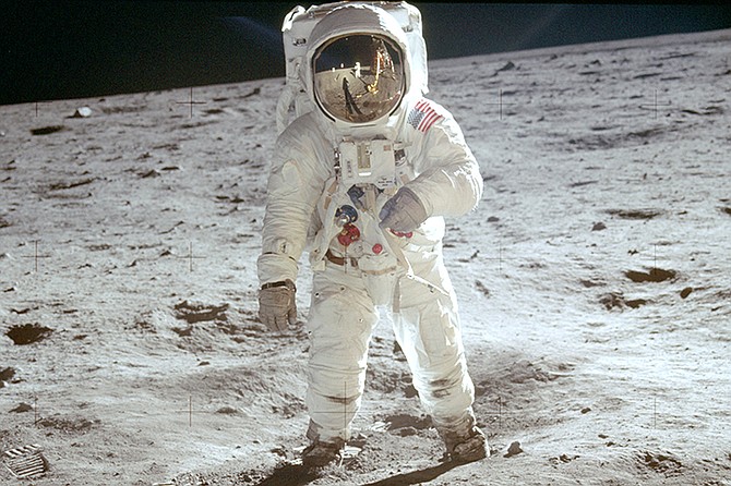 Buzz Aldrin on the surface of the moon. (Neil Armstrong/NASA via AP)