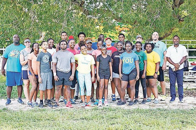 Athletes at the Blue Chips Athletic Club’s annual, week-long throwers’ summer camp at Queen’s College.

Photos: Terrel W Carey Sr/Tribune Staff