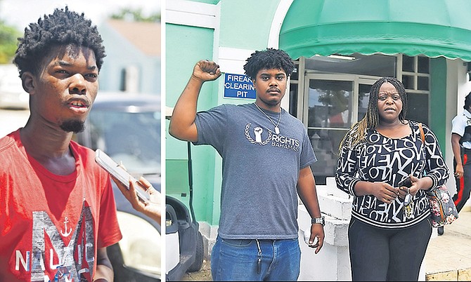 LEFT: Evenson Maxine. RIGHT: Stephanie St Fleur and Dawrin Thompson of Rights Bahamas.                       Photos: Shawn Hanna/Tribune Staff