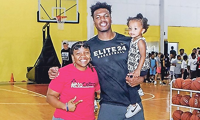 Yolett McPhee-McCuin can be seen during her surprise visit to the Buddy Hield summer camp in Grand Bahama. Photo: 10th Year Seniors