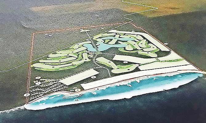 An artist’s impression of the site in South Abaco.