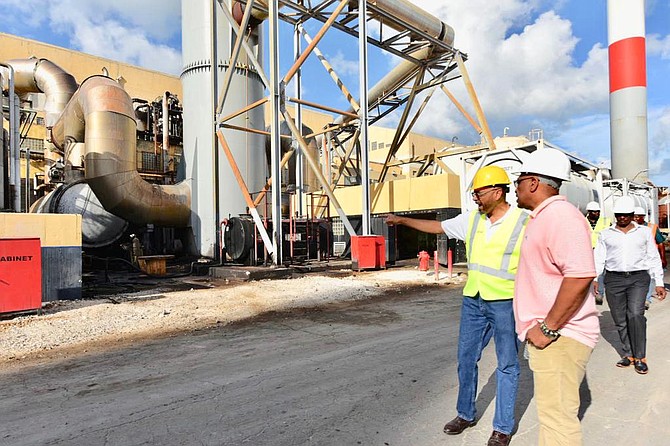 Prime Minister Dr Hubert Minnis toured the Clifton Pier and Baillou Hills power stations on Sunday.  
(BIS Photos/Yontalay Bowe)