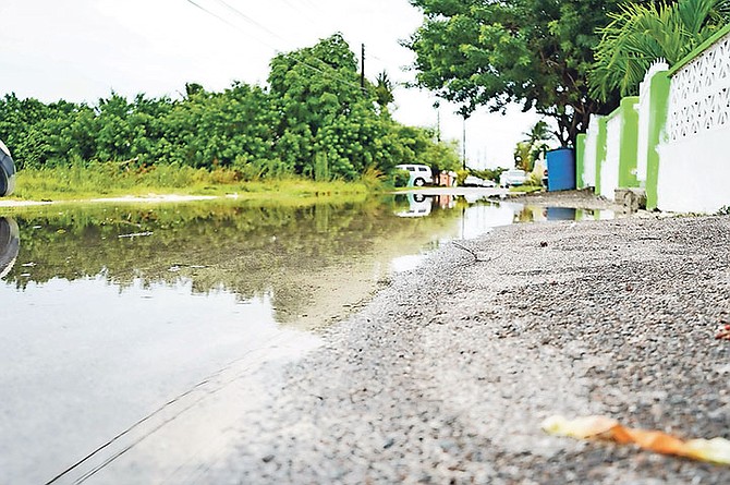 Flooding in Pinewood on Tuesday - an issue that has affected the community for many years.      
Photos: Terrel W Carey/Tribune Staff