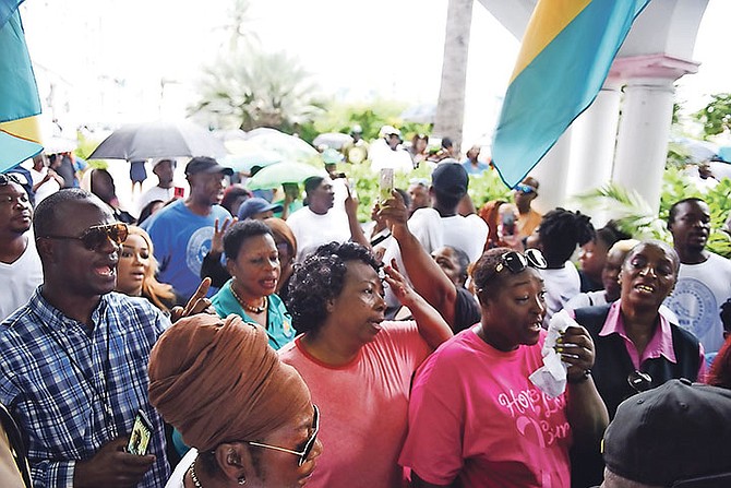 The protest at Rawson Square.