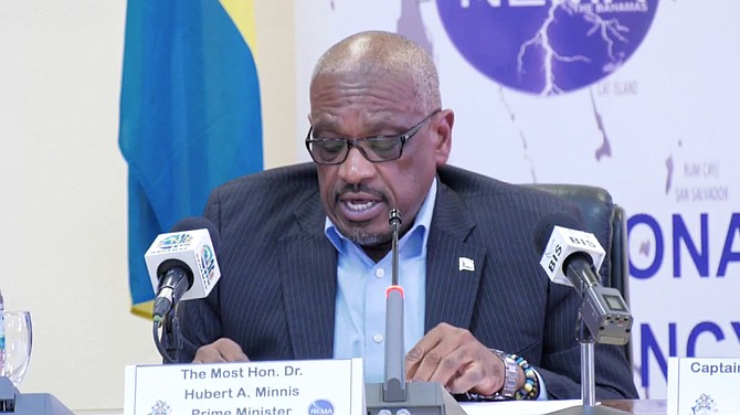 Prime Minister Dr Hubert Minnis speaks on Friday afternoon.