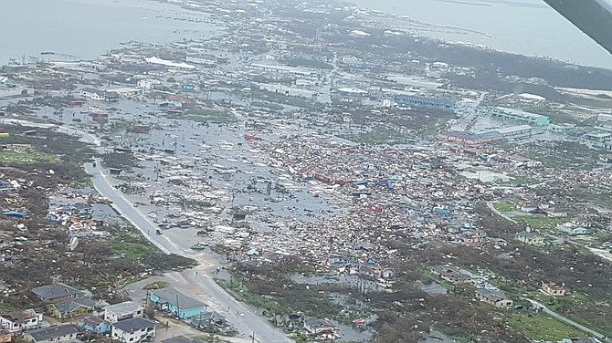 A flight over Abaco Tuesday witnessed this scene of devastation.