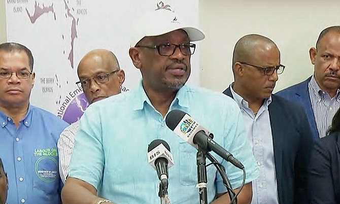 Prime Minister Dr Hubert Minnis speaks during Tuesday's press conference.