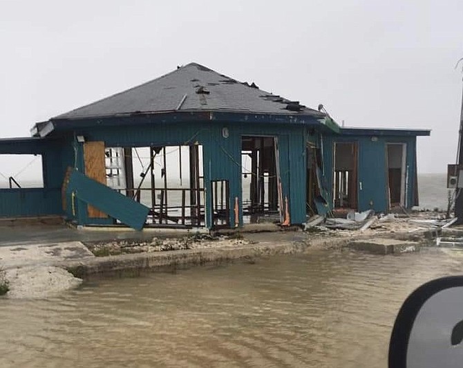 Damage pictured in West End, Grand Bahama. Photo: Lashay Colton