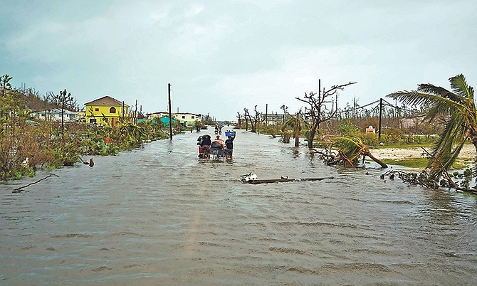 Flooding in Abaco after Hurricane Dorian. PAHO/WHO is warning of illnesses borne by water among other threats in the wake of the storm. Photo: Terrel W Carey/Tribune Staff
