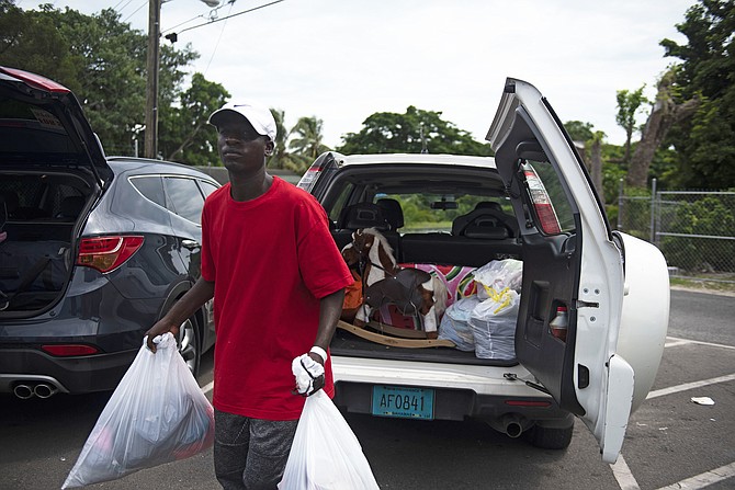 Donations being delivered to the Fox Hill Community Centre, which is a shelter for evacuees.