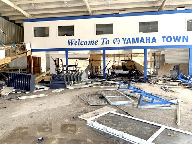 Damages at Abaco’s Yamaha dealership.