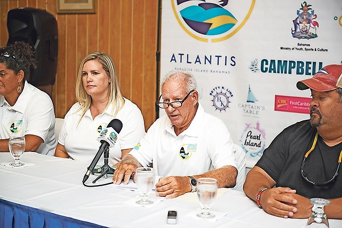 A press conference was held yesterday at the Nassau Yacht Club for the 2019 Optimist North American Championships.
Photo: Shawn Hanna/Tribune Staff