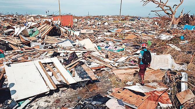 The extensive damage and destruction to The Mudd from Hurricane Dorian. Photo: Gonzalo Gaudenzi/AP