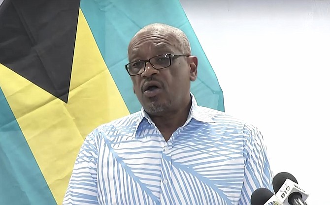 Prime Minister Dr Hubert Minnis speaks on Sunday.