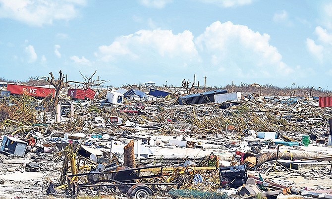 Damage in Abaco in the aftermath of Hurricane Dorian. As the questions are asked as to how to deal with the prospect of future hurricanes, one solution can be acted upon by each of us - simply to eat less meat. Photo: Shawn Hanna/Tribune Staff