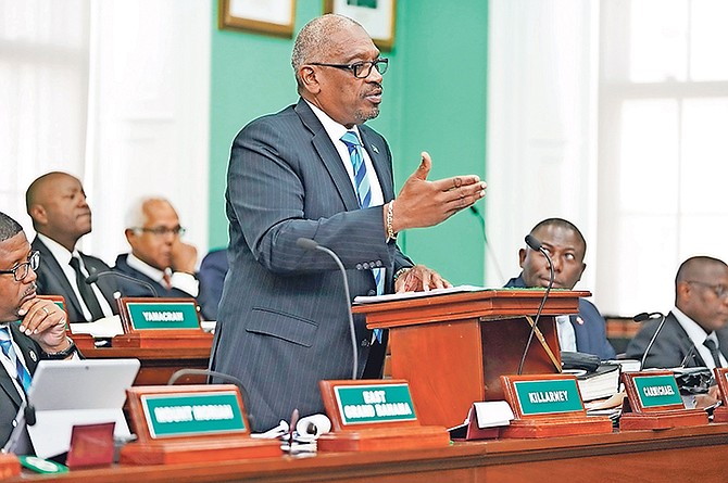 Prime Minister Dr Hubert Minnis speaks in the House of Assembly on Wednesday. Photo: Terrel W. Carey Sr/Tribune Staff