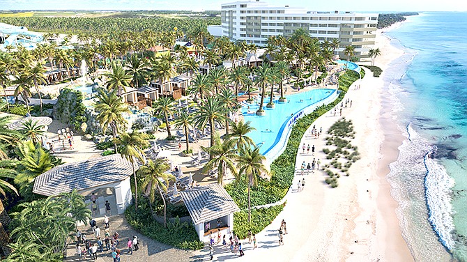 An artist’s impression showing the resort pools in the proposed new Baha Mar development, Baha Mar Bay.