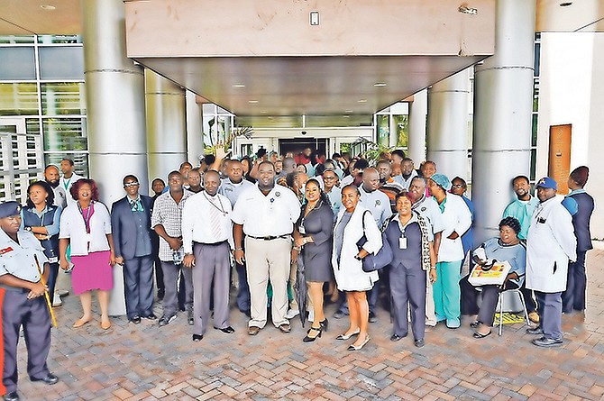 Doctors outside PMH during strike action in August.
