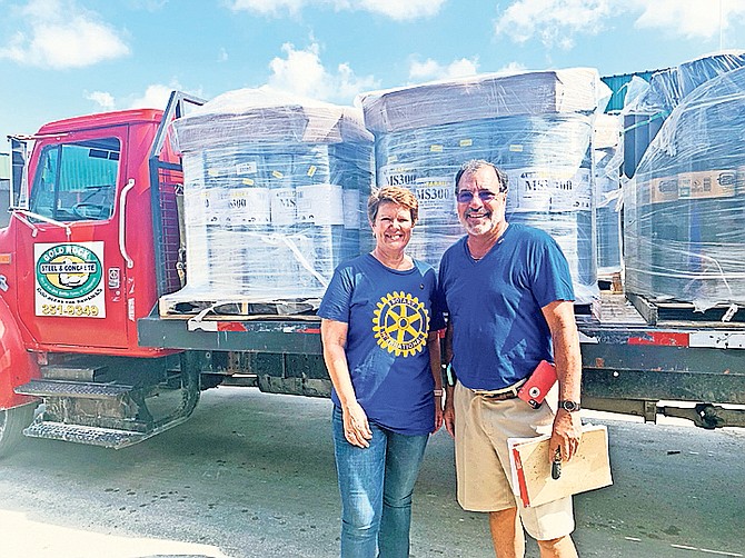 Lisabeth Knowles, area Governor of Rotary 6990 for Grand Bahama, and Rich Halpern, of Rotary International. Photos courtesy of Authentic PR