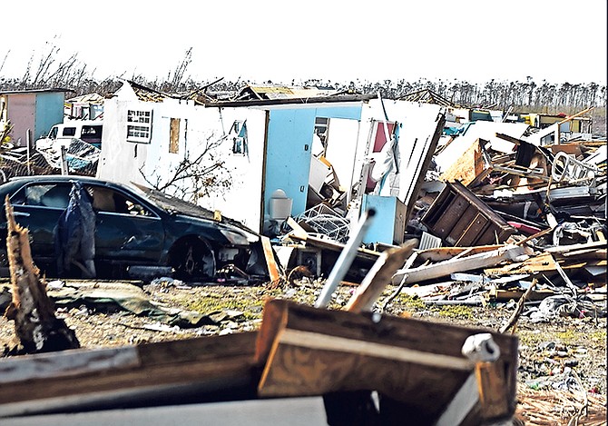 Damage on Abaco after Hurricane Dorian, pictured early in October.