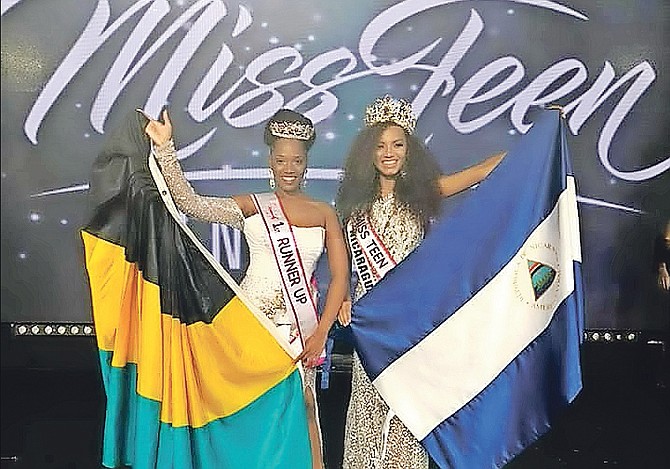 The Bahamas’ Amani Stuart placed first runner-up to winner Miss Teen Nicaragura Alondra Leyton in Mexico City.