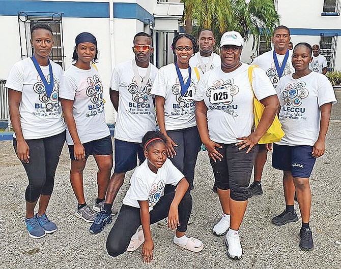 RBDF participants enjoy the Bahamas Law Enforcement Cooperative Credit Union Fun Run/Walk competition on Saturday.