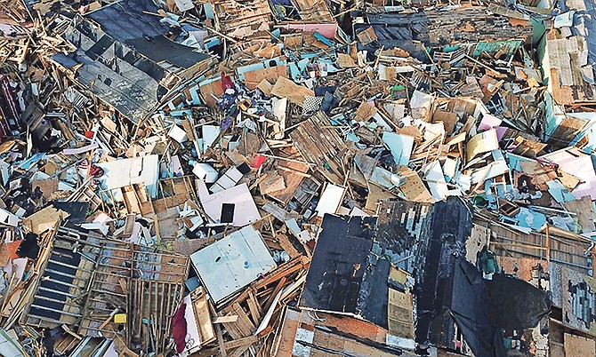 Homes in ruins in The Mudd after Hurricane Dorian – pictured in October.

Photo: Fernando Llano/AP