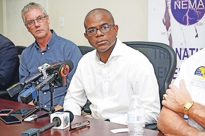 Chairman of the Disaster and Reconstruction Committee John-Michael Clarke speaks on Monday. Photo: Terrel W. Carey Sr/Tribune Staff