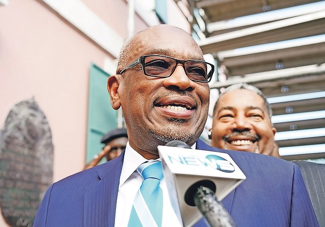 Prime Minister Dr Hubert Minnis outside the House of Assembly. Photo: Terrel W. Carey Sr/Tribune staff
