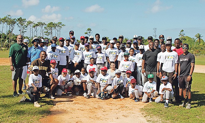 Dozens of players took part in the free clinic provided by International Elite Sports Academy and Pro Youth Foundation at the Pinewood Baseball Park.