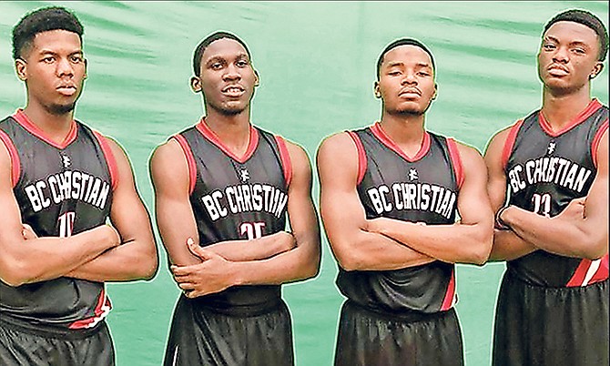 BAHAMIAN CONNECTION: Shown (l-r) are Kendrick Russell, Bradley Lightbourne, Joshua Dames and D’Ante Dean.