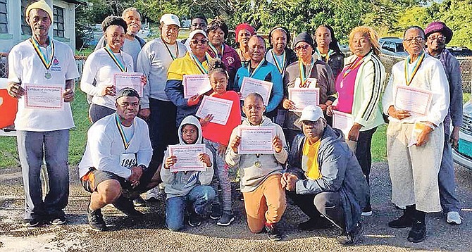 Members of Macedonia Baptist Church who participated in the walk race.