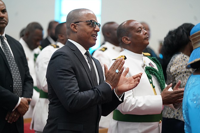 Minister of National Security Marvin Dames at the RBDF’s annual church service.