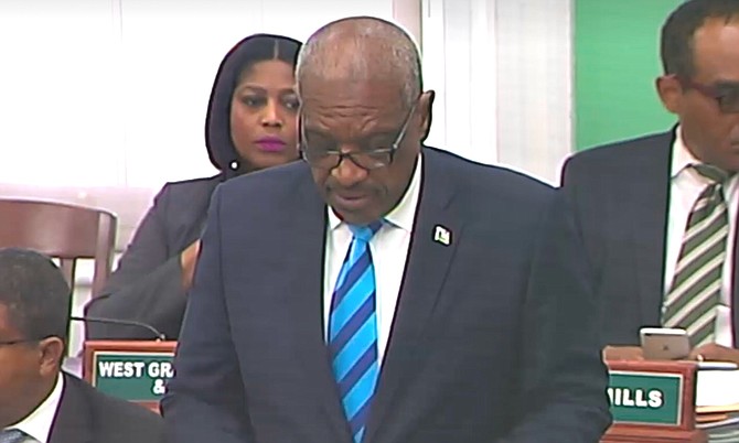 Prime Minister Dr Hubert Minnis speaks in the House of Assembly.