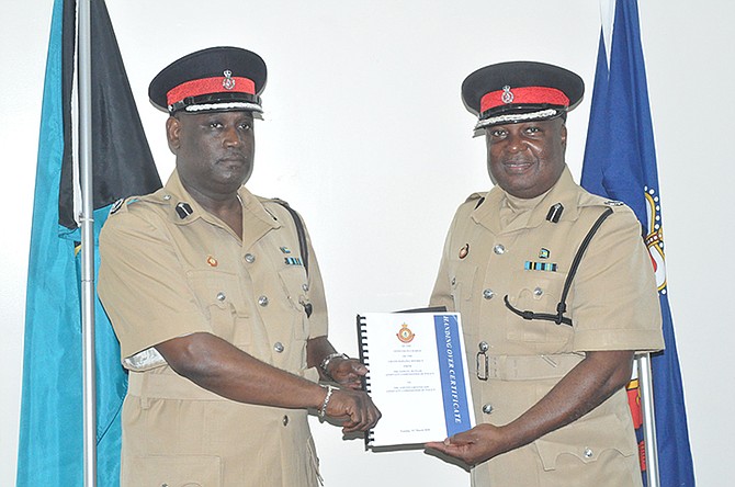 Assistant Commissioner of Police Ashton Greenslade takes command of the Grand Bahama District. Photo: Vandyke Hepburn