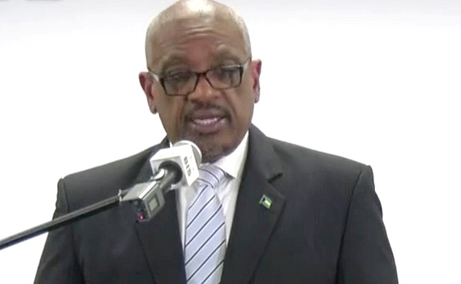 Prime Minister Dr Hubert Minnis addresses the nation on Wednesday.