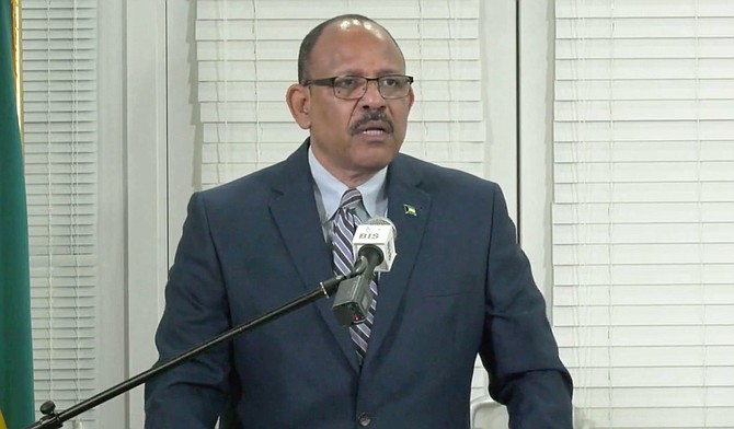 Minister of Health Dr Duane Sands speaks on Wednesday.