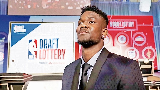 Arizona’s Deandre Ayton poses for a portrait before the NBA basketball draft lottery on Tuesday, May 15, 2018, in Chicago. He was the No.1 pick, selected by the Phoenix Suns.

(AP Photo/Charles Rex Arbogast)