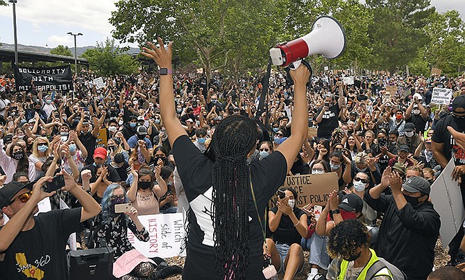 George Floyd’s death sparked protests around the world like the one above in California.