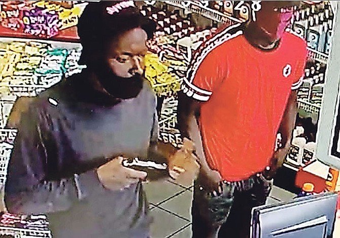 The two masked thieves who held up the Rubis service station on West Bay Street were caught on security cameras.
