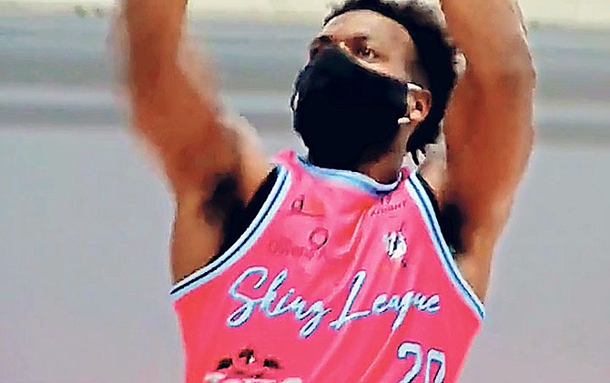 Sacramento Kings sharpshooter “Buddy” Hield scored 45 points, including 13 made three pointers, to lead his “Pink Parrot” team to an 82-72 win in the Skinz League Tournament at the Hive Sports Complex in Edmond, Oklahoma.