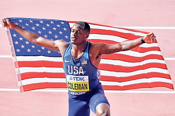 Christian Coleman, of the United States, poses after winning the men’s 100 metre race during the World Athletics Championships in Doha, Qatar, on September 28, 2019. Reigning world champion Coleman insists a simple phone call from drug testers while he was out Christmas shopping could’ve prevented the latest misunderstanding about his whereabouts, one he fears could lead to a suspension.

(AP Photo/Martin Meissner)