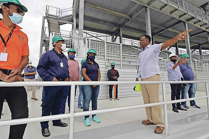MINISTER of Youth, Sports and Culture Lanisha Rolle and a delegation from her ministry visit the Andre Rodgers National Stadium site on June 12.
Photo: Eric Rose/BIS