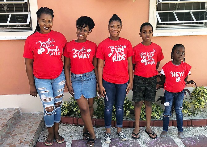 Josette Albury Gilbert with Ashley, Samara, Teron and Andraya.