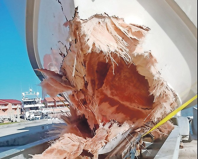 THE RBDF is still searching for a woman missing from an American vessel which was badly damaged after it ran aground near South Bimini. The incident last week left one man dead and two others injured.