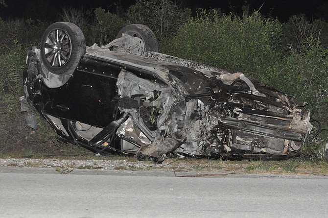 The scene of the crash on Monday night.
Photo: Vandyke Hepburn